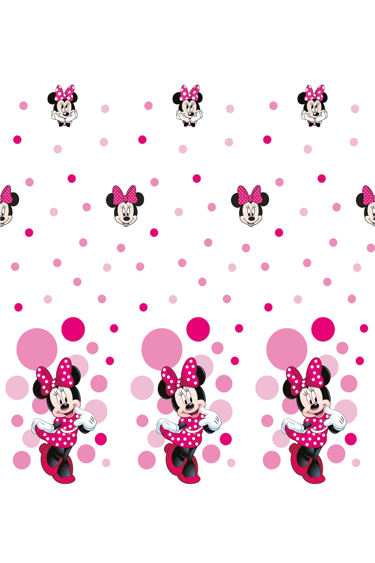 çocuk odası - sevimli minnie mouse baskılı zebra perde