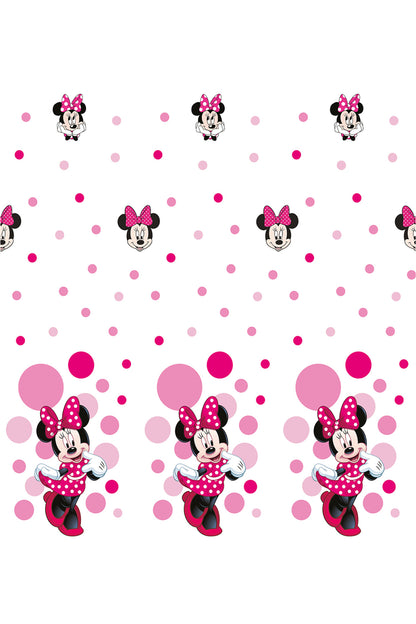 Çocuk Odası - Sevimli Minnie Mouse Baskılı Zebra Perde